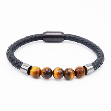 Stone/Lthr Mix Bracelet