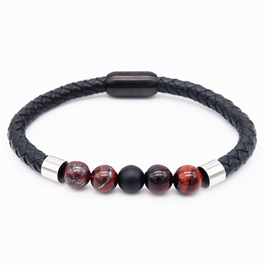 Stone/Lthr Mix Bracelet