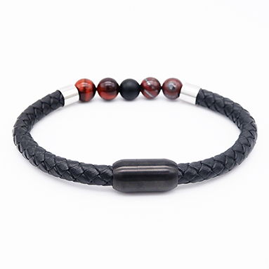 Stone/Lthr Mix Bracelet