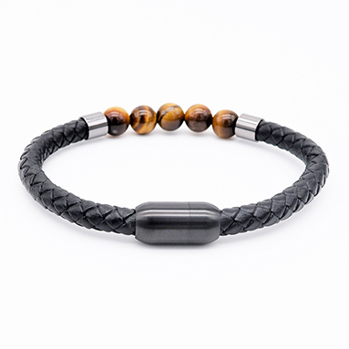 Stone/Lthr Mix Bracelet