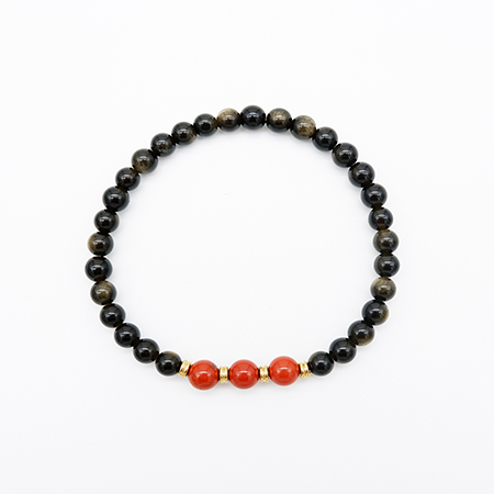 Golded Obsidian Bracelet