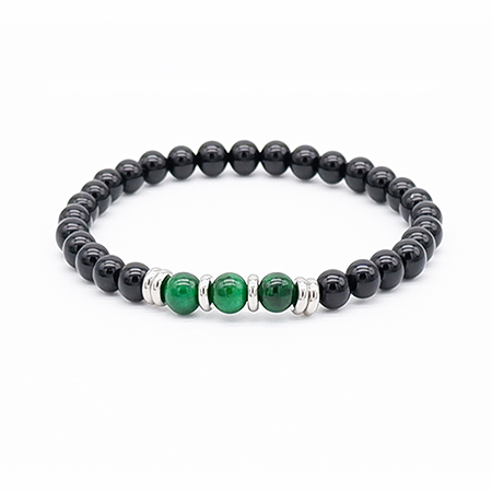 Black Onyx With Green Jade
