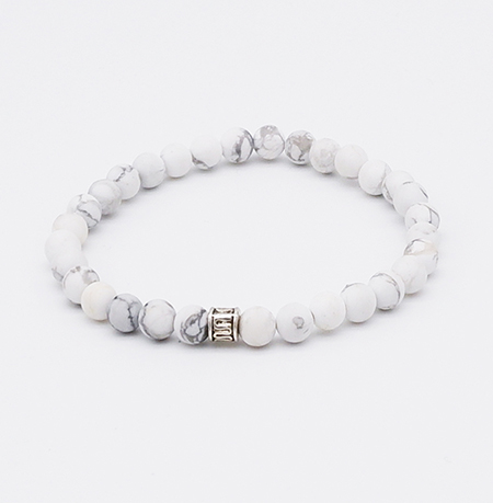 White Howlite Beaded Bracelet