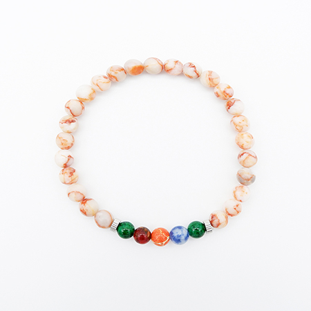 Red Web Jasper Bead Bracelet