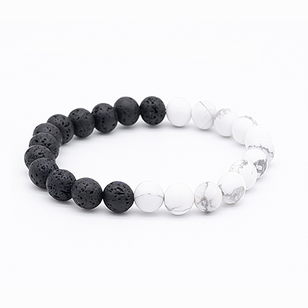 Black White Beaded Bracelet