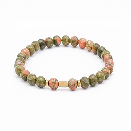 Unakite Beaded Bracelet