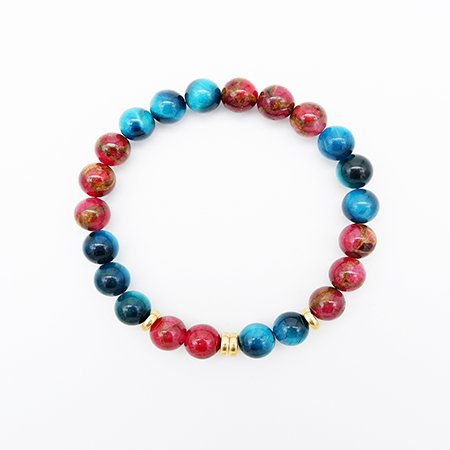Aqua + Red Jasper Bracelet
