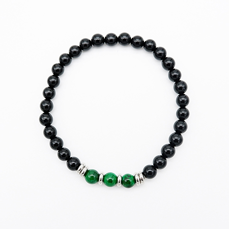 Black Onyx With Green Jade