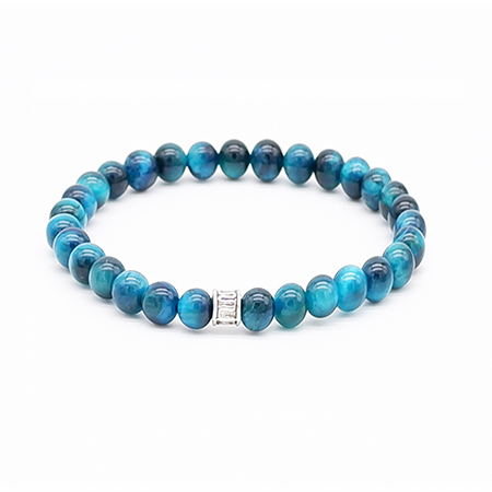 6mm Aqua Tiger Eye Bracelet