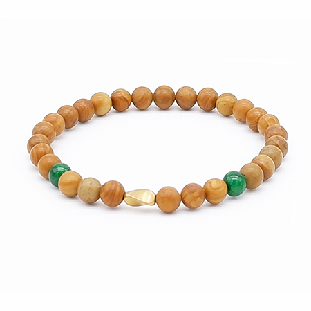 Yellow Wood Grain Beads