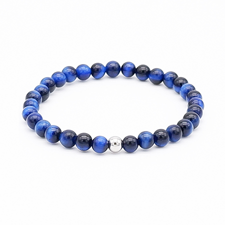 Blue Tiger Eye Beaded Bracelet