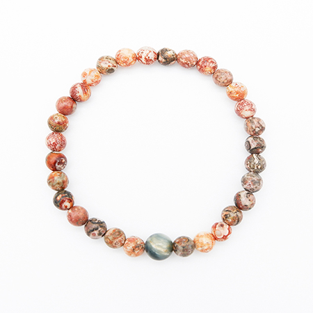 Red Leopard Beaded Bracelet