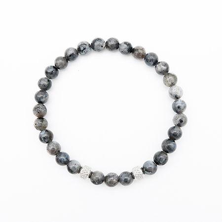 Solid Larvikite Beaded Bracelet