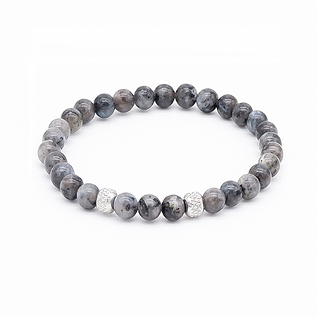 Solid Larvikite Beaded Bracelet