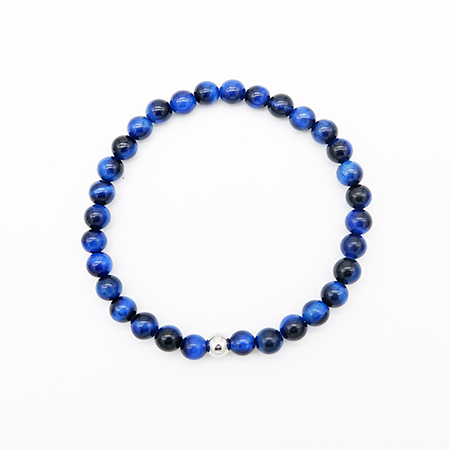 Blue Tiger Eye Beaded Bracelet
