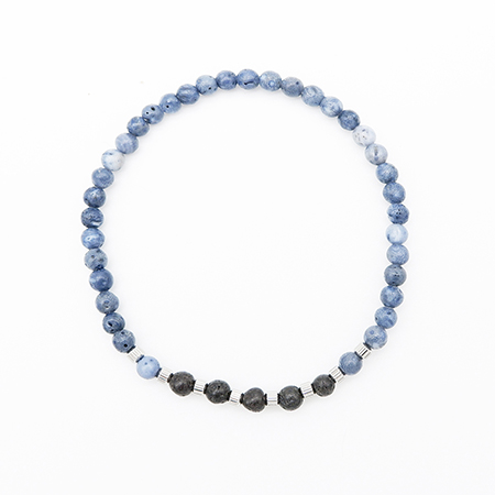 Blue Coral Bracelet With Lava