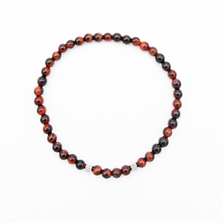 4mm Red Tiger Eye Bracelet