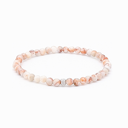 4mm Red Web Jasper Bracelet