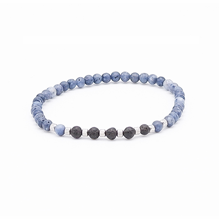 Blue Coral Bracelet With Lava