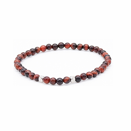4mm Red Tiger Eye Bracelet