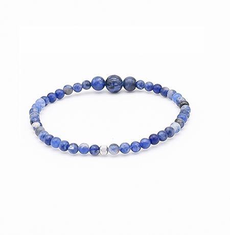 4mm Sodalite Beaded Bracelet