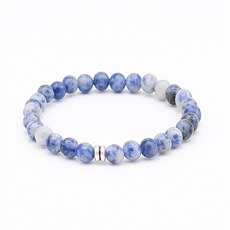 6mm Blue Spot Stone Bracelet