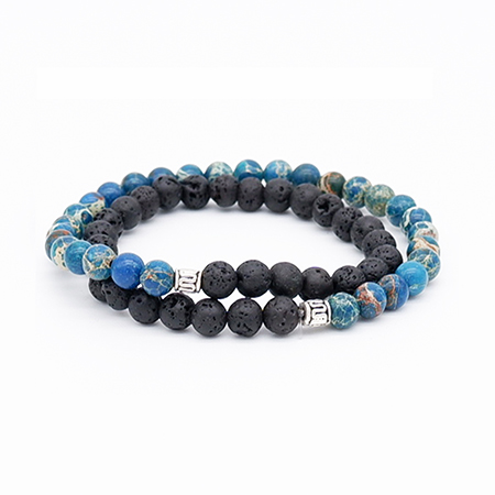 2 Strands 6mm Beaded Bracelet