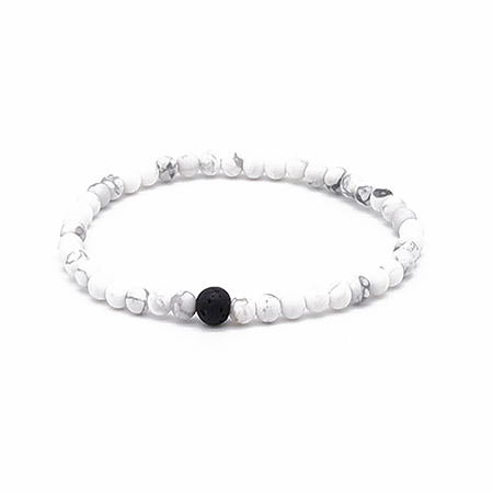 4mm Howlite Beaded Bracelet