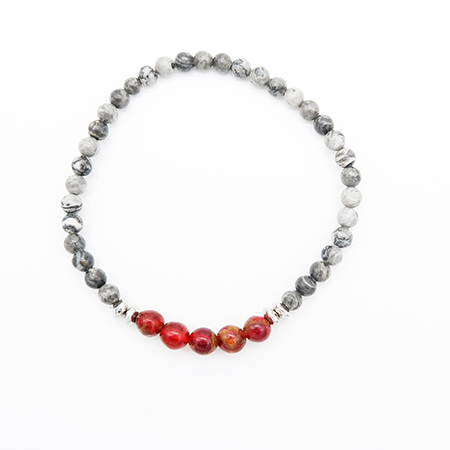 Grey Map Jasper Bracelet