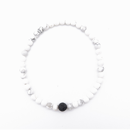4mm Howlite Beaded Bracelet