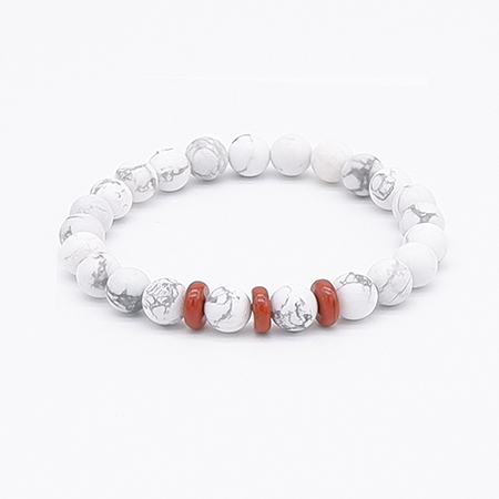 8mm Bead Bracelet Red Spacers