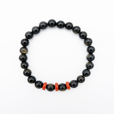 8mm Bead Bracelet Red Spacers