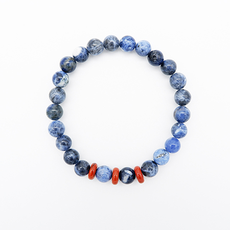 8mm Bead Bracelet Red Spacers