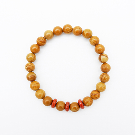 8mm Bead Bracelet Red Spacers