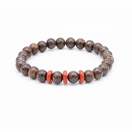 8mm Bead Bracelet Red Spacers